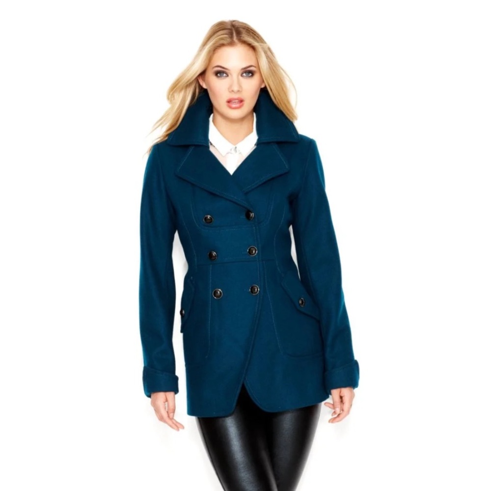 Guess Women's Teal Peacoat